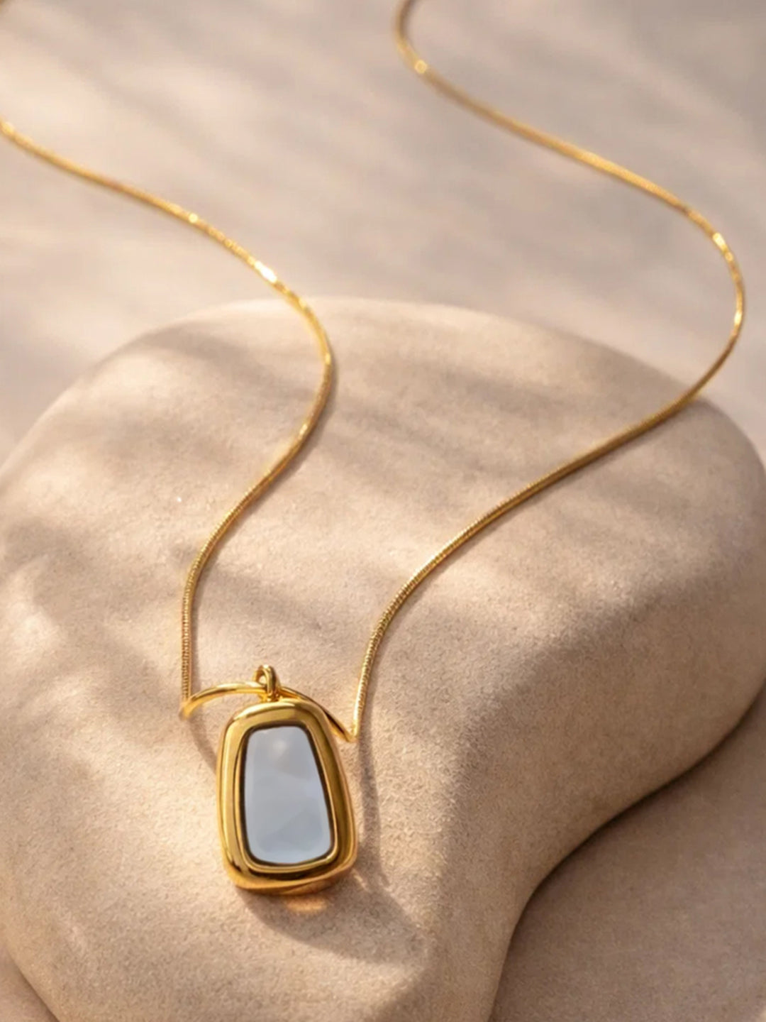 Demi Fine 18K Gold Plated Stainless steel Irregular Enamel Pendant Necklace