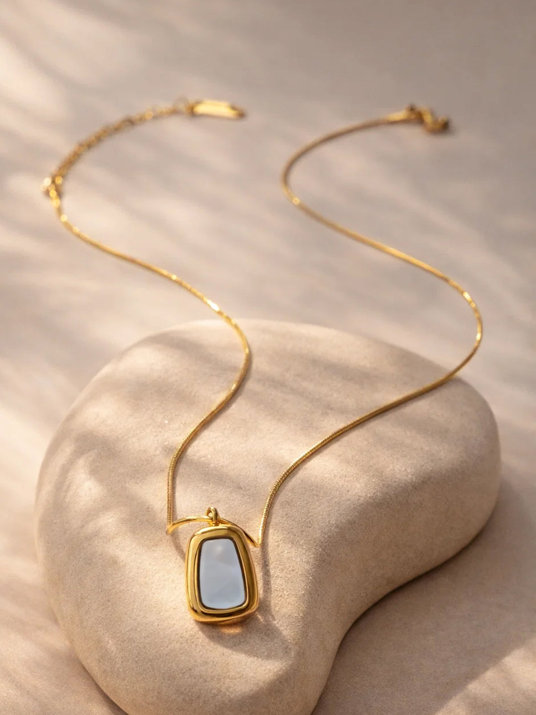 Demi Fine 18K Gold Plated Stainless steel Irregular Enamel Pendant Necklace