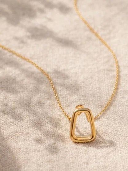 Demi Fine 18K Gold Plated Stainless steel Hollow Pendant Chain Necklace