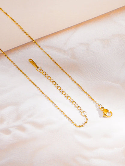 Demi Fine 18K Gold Plated Stainless steel Statement Turquoise Charm Necklace