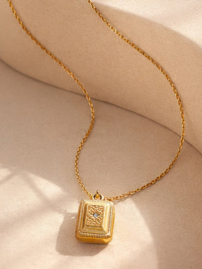 Demi Fine 18K Gold Plated Stainless steel Minimal Pendant Chain Necklace