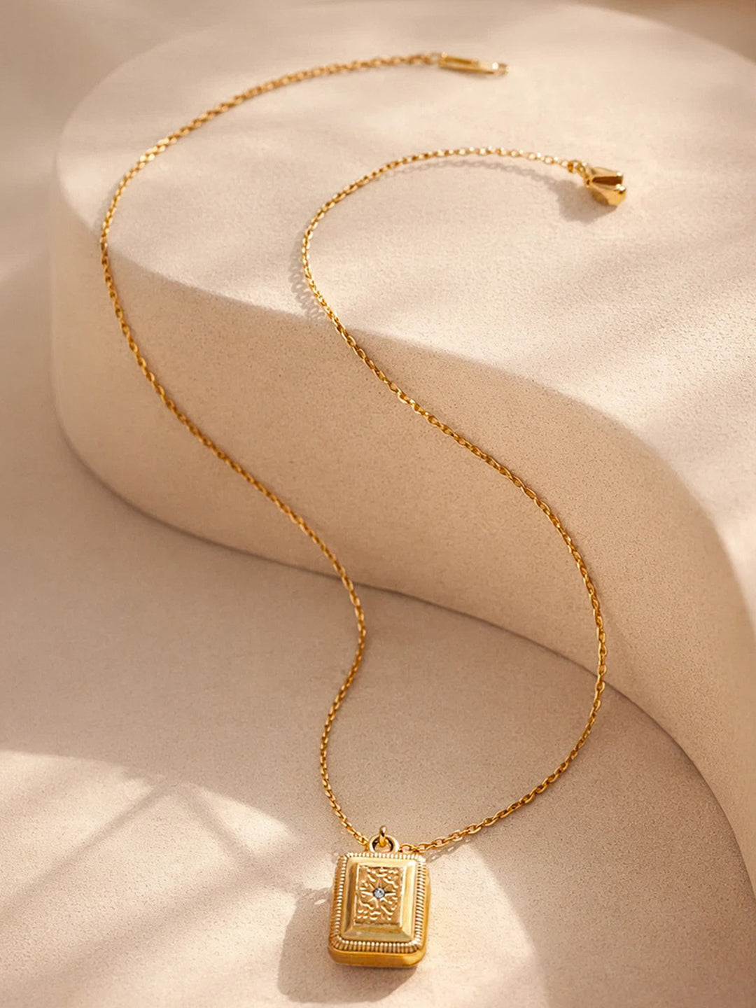 Demi Fine 18K Gold Plated Stainless steel Minimal Pendant Chain Necklace