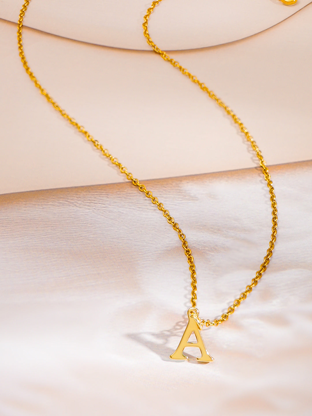 Demi Fine 18K Gold Plated Stainless steel Signature A Pendant Necklace