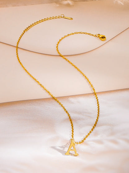 Demi Fine 18K Gold Plated Stainless steel Signature A Pendant Necklace