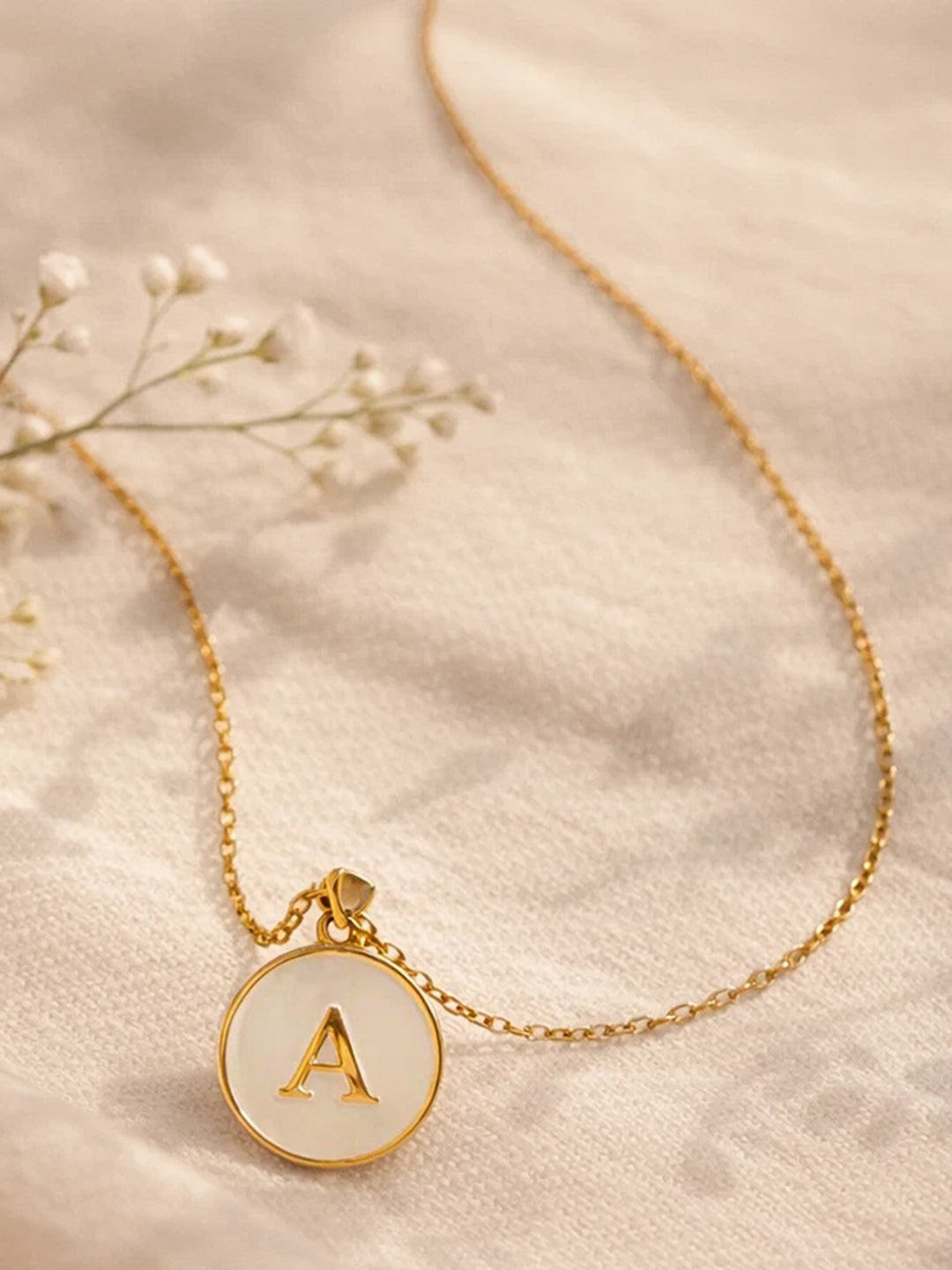 Demi Fine 18K Gold Plated Stainless steel Minimal A Pendant Necklace