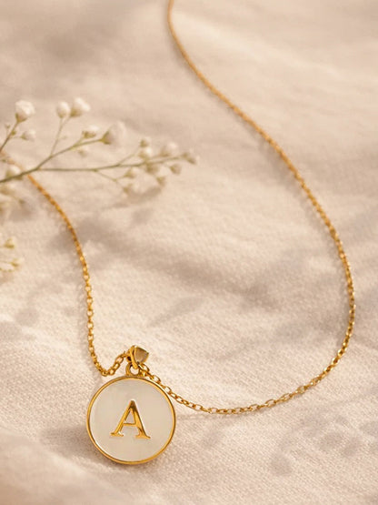 Demi Fine 18K Gold Plated Stainless steel Minimal A Pendant Necklace