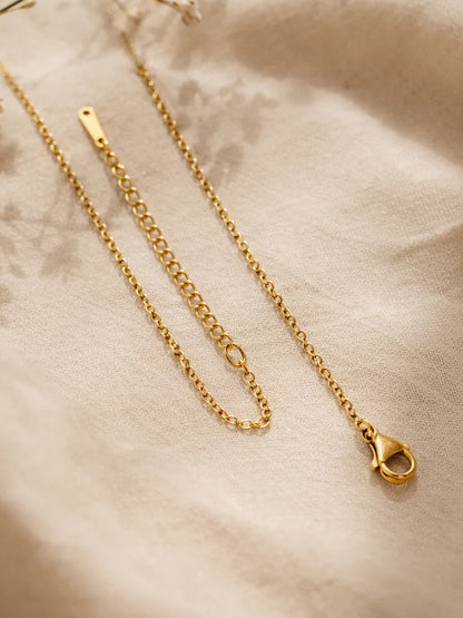 Demi Fine 18K Gold Plated Stainless steel Minimal R Pendant Necklace
