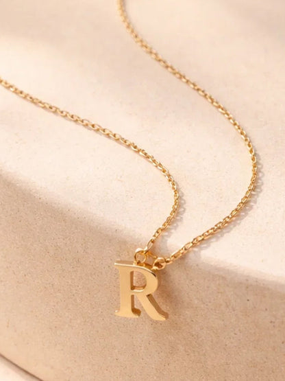Demi Fine 18K Gold Plated Stainless steel Signature R Pendant Necklace
