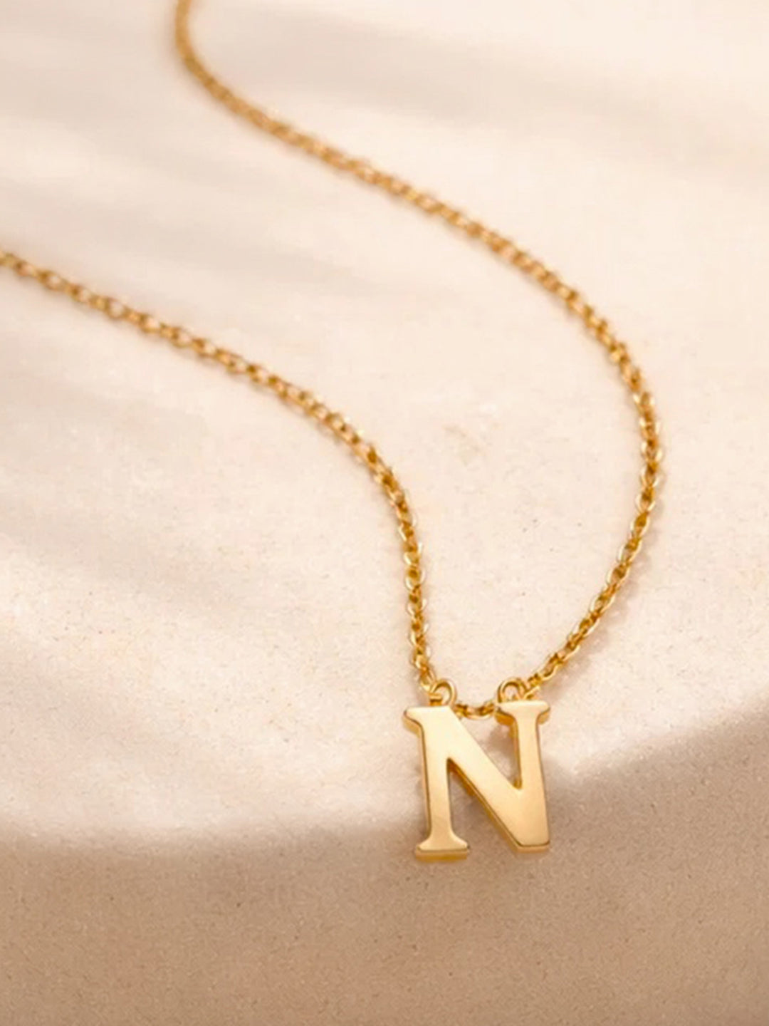 Demi Fine 18K Gold Plated Stainless steel Signature N Pendant Necklace