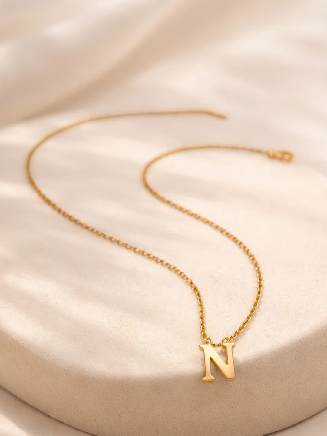 Demi Fine 18K Gold Plated Stainless steel Signature N Pendant Necklace