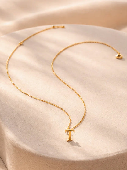 Demi Fine 18K Gold Plated Stainless steel Signature T Pendant Necklace