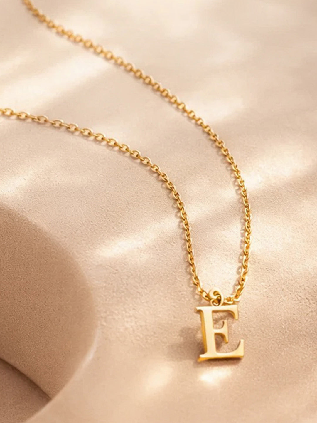 Demi Fine 18K Gold Plated Stainless steel Signature E Pendant Necklace