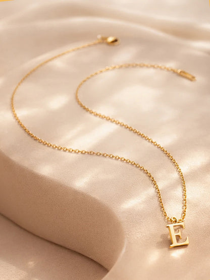 Demi Fine 18K Gold Plated Stainless steel Signature E Pendant Necklace