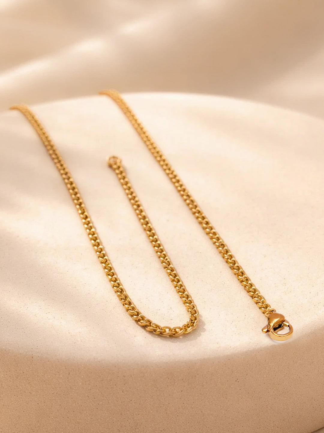 Demi Fine 18K Gold Plated Stainless steel Engraved Square A Pendant Necklace
