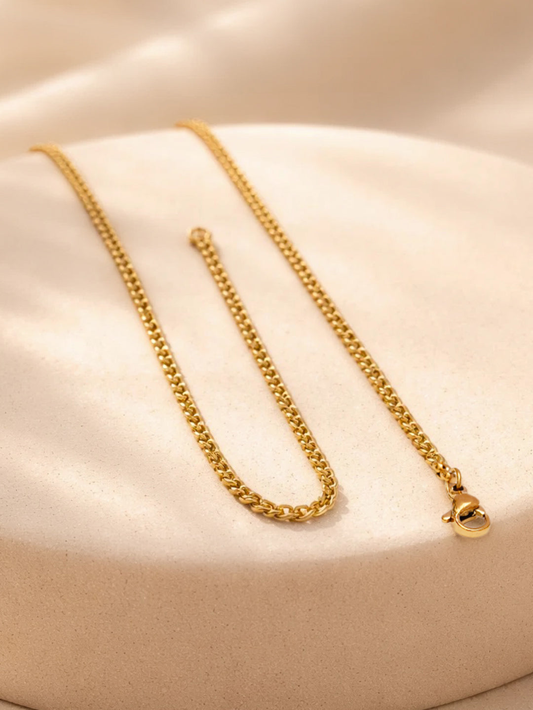 Demi Fine 18K Gold Plated Stainless steel Engraved Square R Pendant Necklace