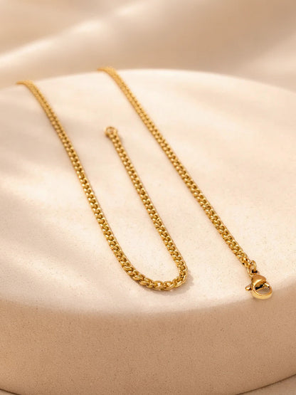 Demi Fine 18K Gold Plated Stainless steel Engraved Square R Pendant Necklace