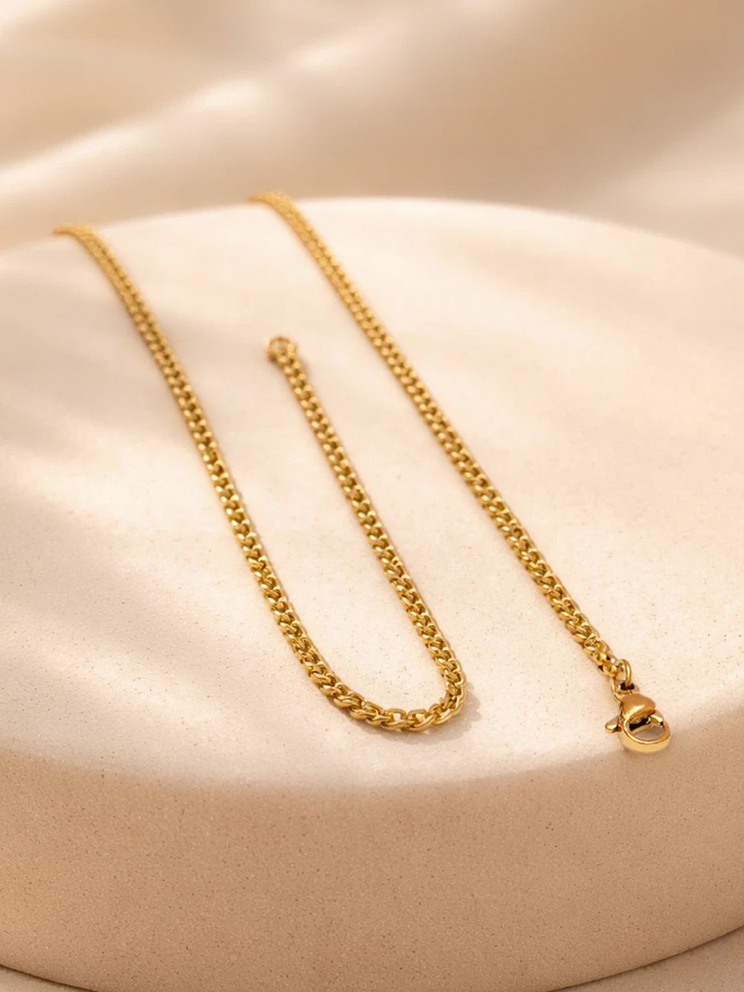 Demi Fine 18K Gold Plated Stainless steel Engraved Square P Pendant Necklace