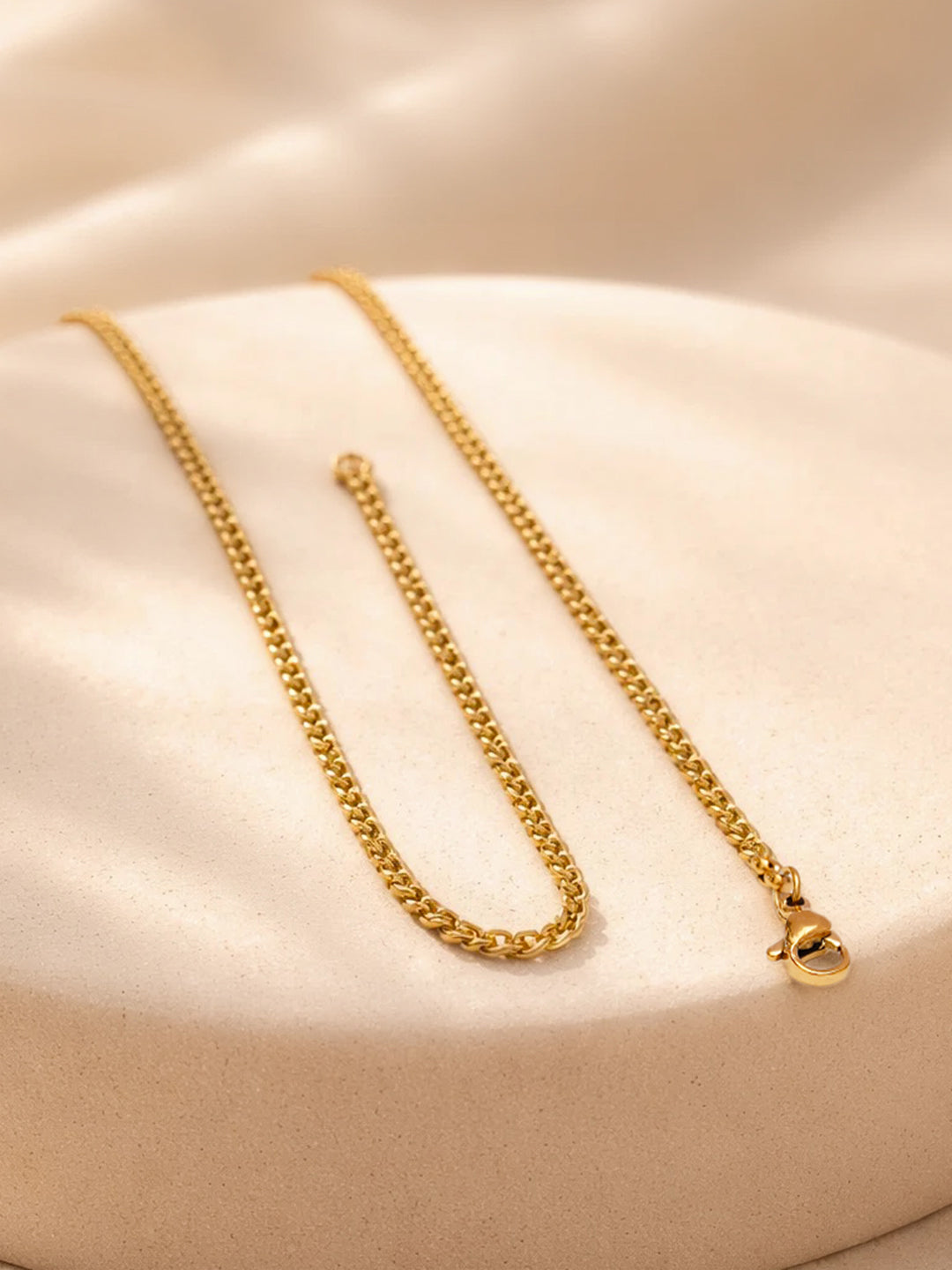 Demi Fine 18K Gold Plated Stainless steel Engraved Square D Pendant Necklace