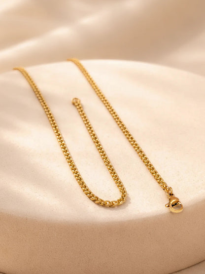 Demi Fine 18K Gold Plated Stainless steel Engraved Square D Pendant Necklace