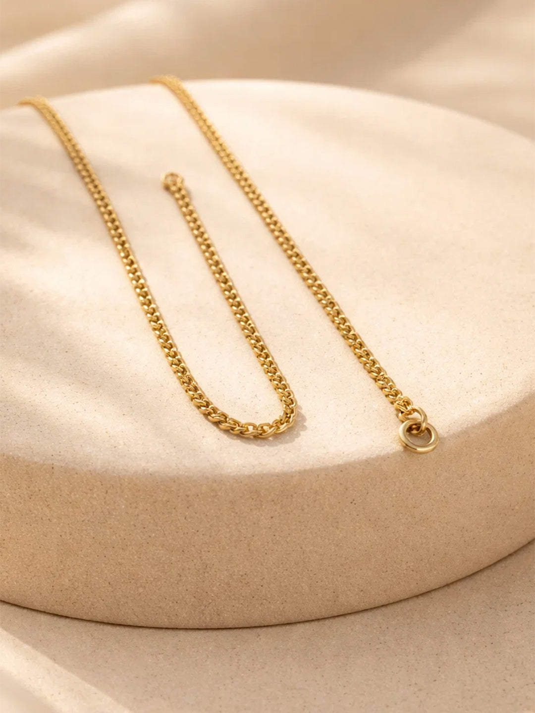 Demi Fine 18K Gold Plated Stainless steel Engraved Square C Pendant Necklace
