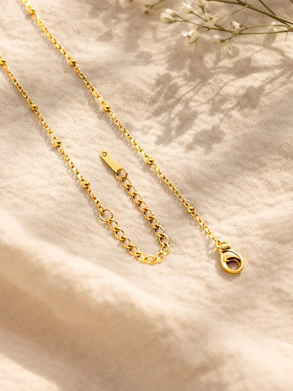 Demi Fine 18K Gold Plated Stainless steel Minimal Balloon R Necklace