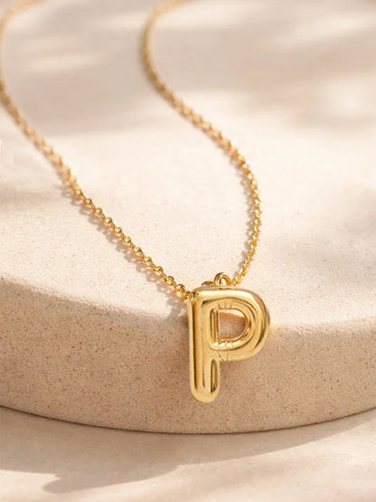 Demi Fine 18K Gold Plated Stainless steel Minimal Balloon P Necklace