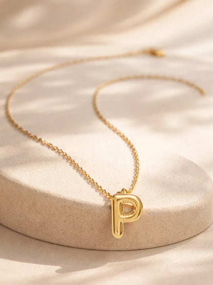 Demi Fine 18K Gold Plated Stainless steel Minimal Balloon P Necklace