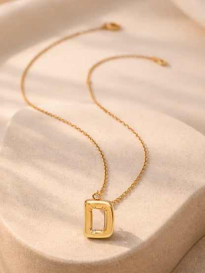 Demi Fine 18K Gold Plated Stainless steel Minimal Balloon D Necklace