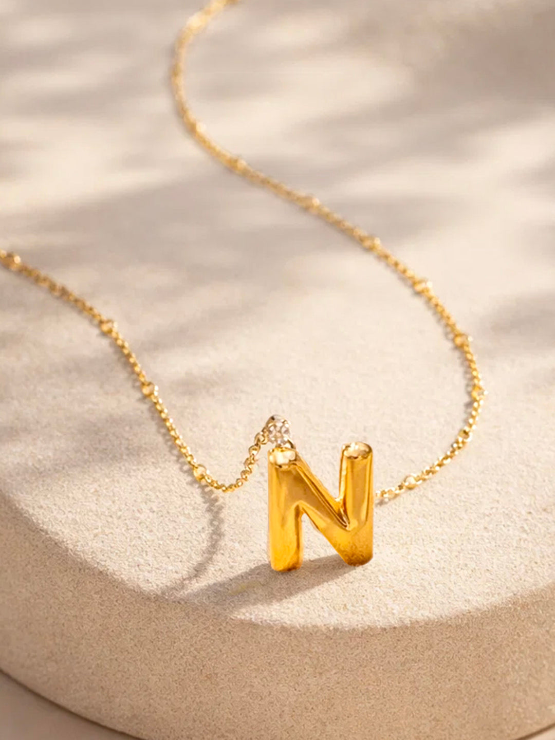 Demi Fine 18K Gold Plated Stainless steel Minimal Balloon N Necklace