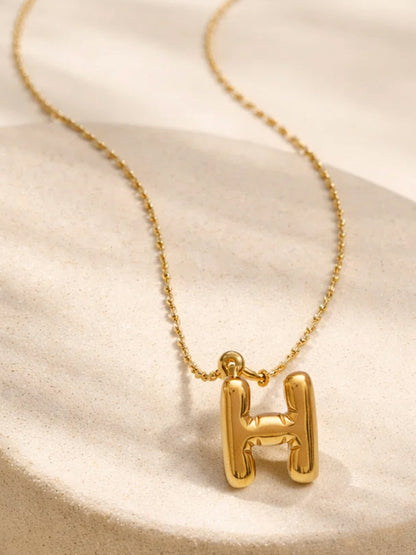 Demi Fine 18K Gold Plated Stainless steel Minimal Balloon H Necklace