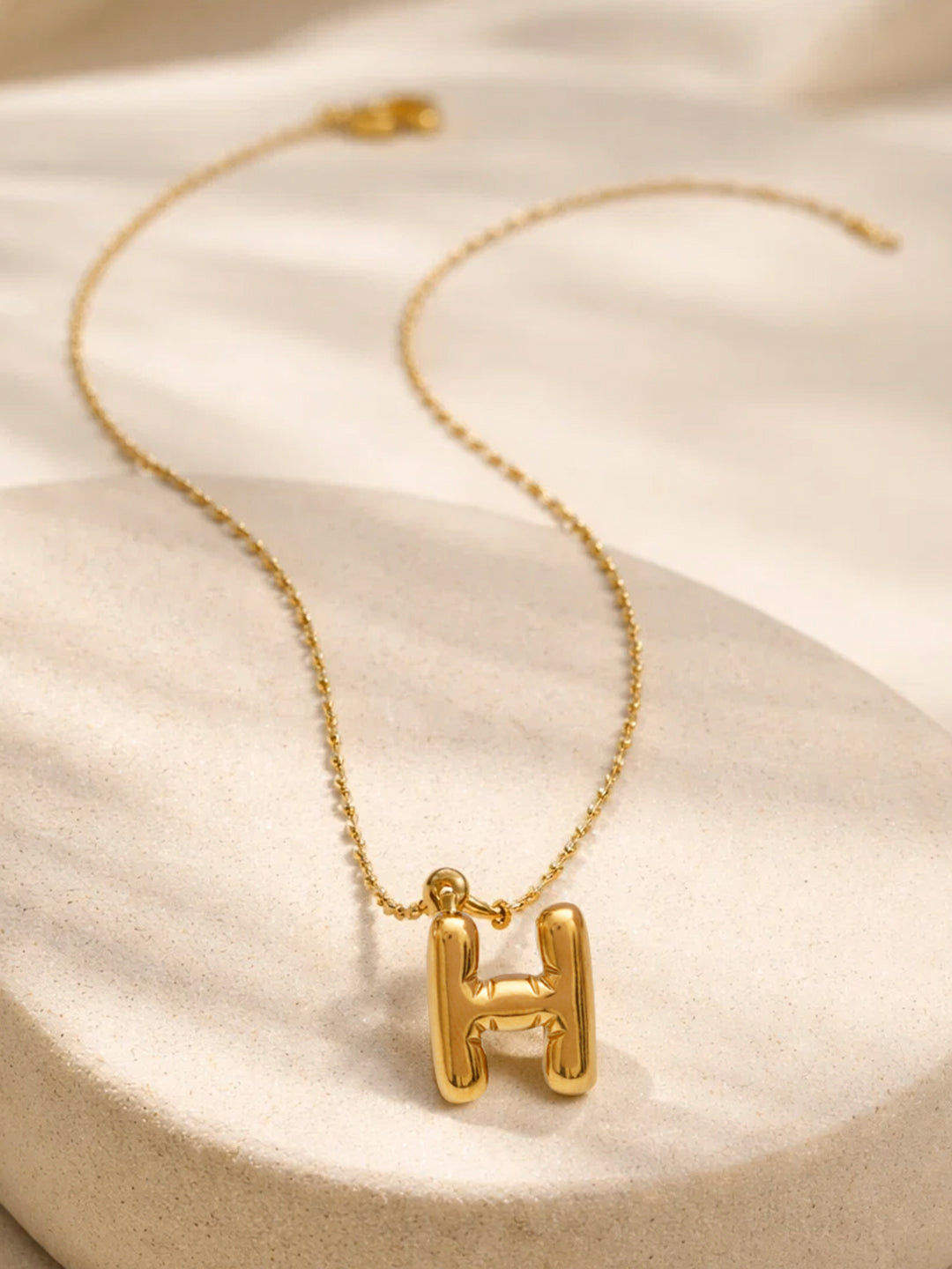 Demi Fine 18K Gold Plated Stainless steel Minimal Balloon H Necklace
