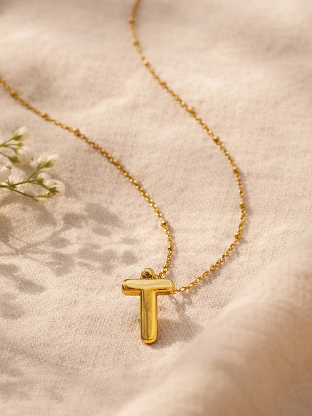 Demi Fine 18K Gold Plated Stainless steel Minimal Balloon T Necklace