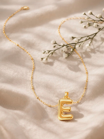 Demi Fine 18K Gold Plated Stainless steel Minimal Balloon E Necklace