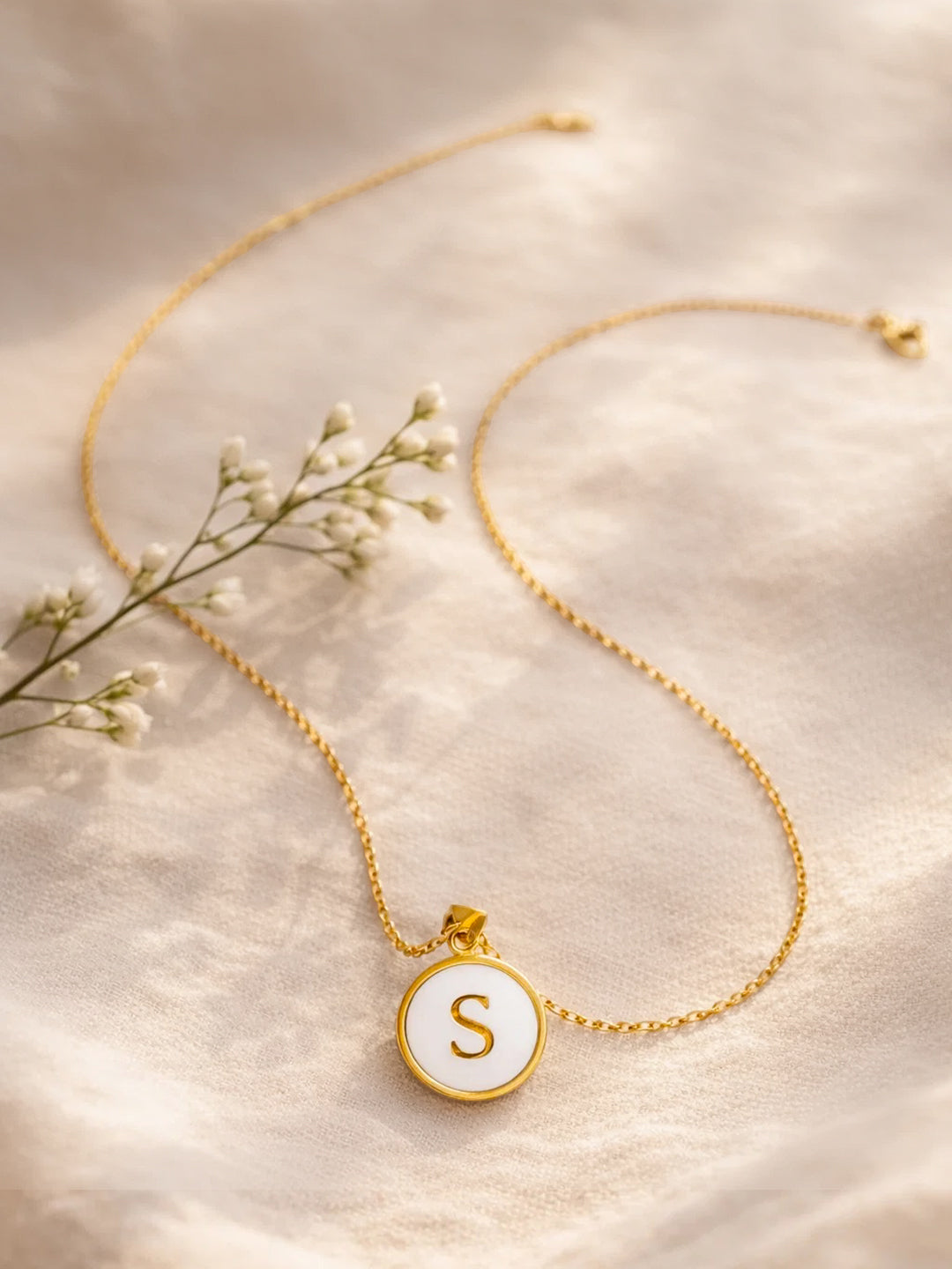 Demi Fine 18K Gold Plated Stainless steel Minimal S Pendant Necklace
