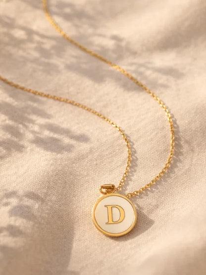 Demi Fine 18K Gold Plated Stainless steel Minimal D Pendant Necklace