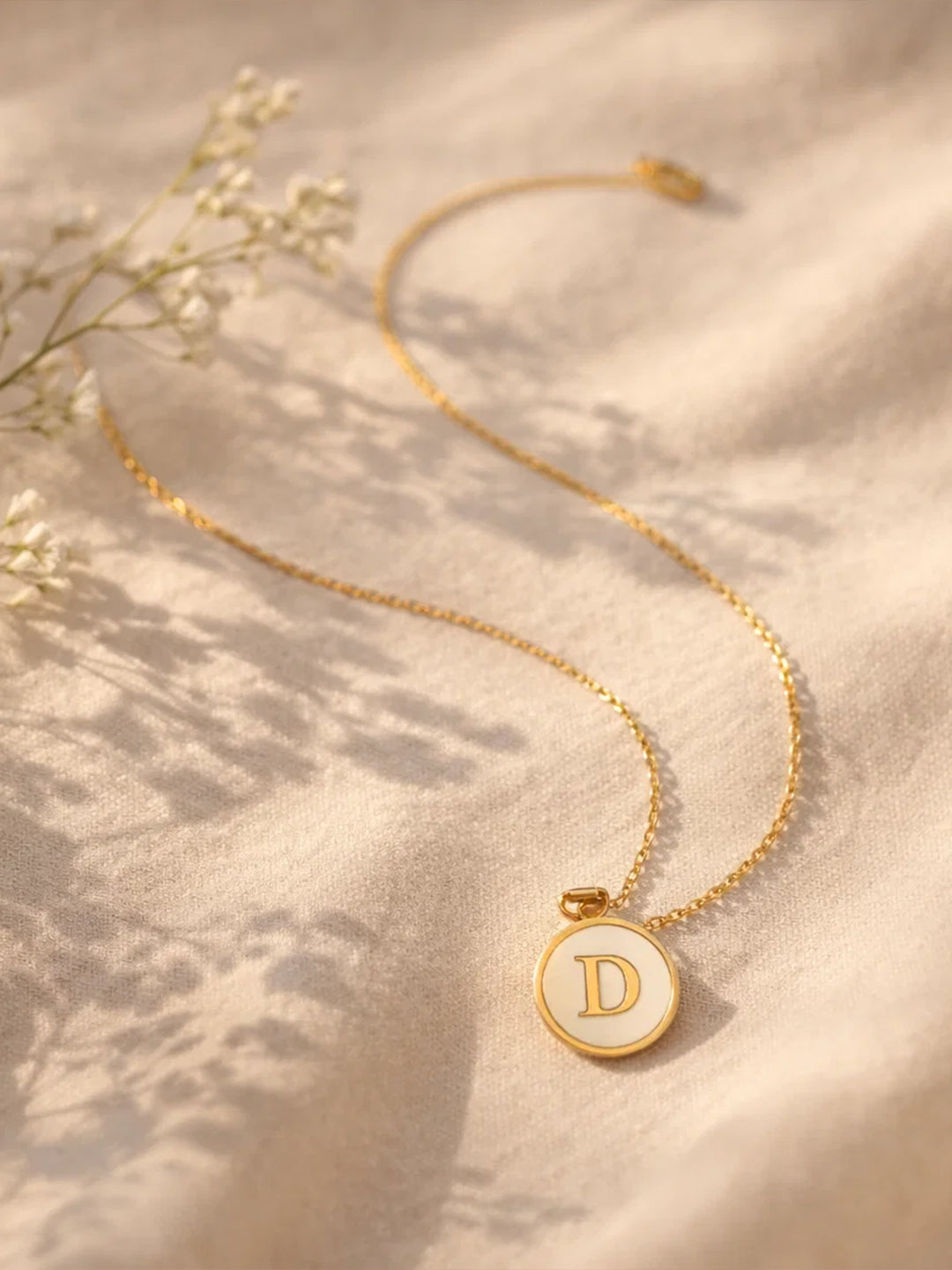 Demi Fine 18K Gold Plated Stainless steel Minimal D Pendant Necklace