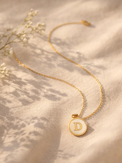 Demi Fine 18K Gold Plated Stainless steel Minimal D Pendant Necklace