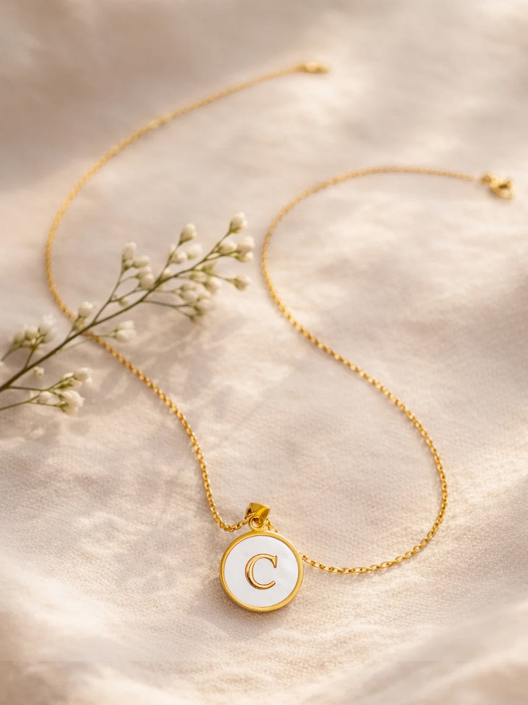 Demi Fine 18K Gold Plated Stainless steel Minimal C Pendant Necklace