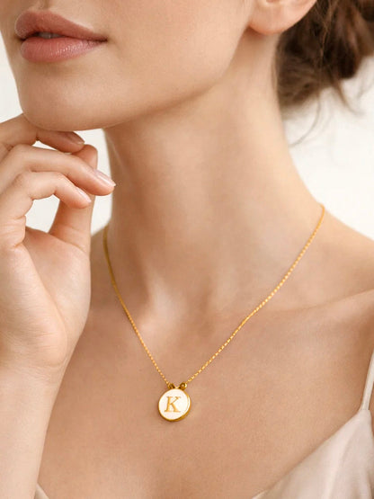 Demi Fine 18K Gold Plated Stainless steel Minimal K Pendant Necklace