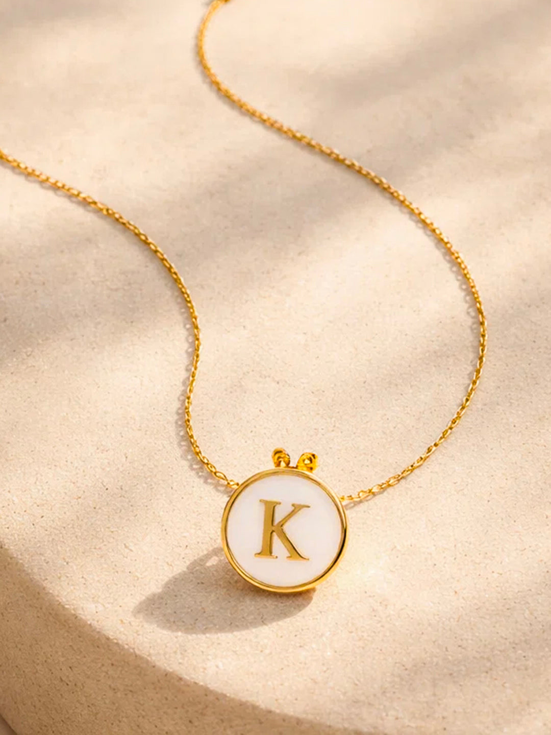 Demi Fine 18K Gold Plated Stainless steel Minimal K Pendant Necklace