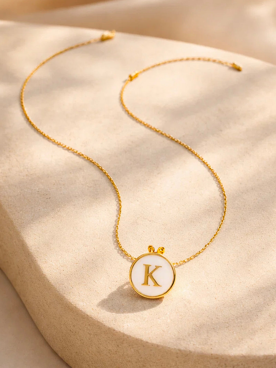 Demi Fine 18K Gold Plated Stainless steel Minimal K Pendant Necklace