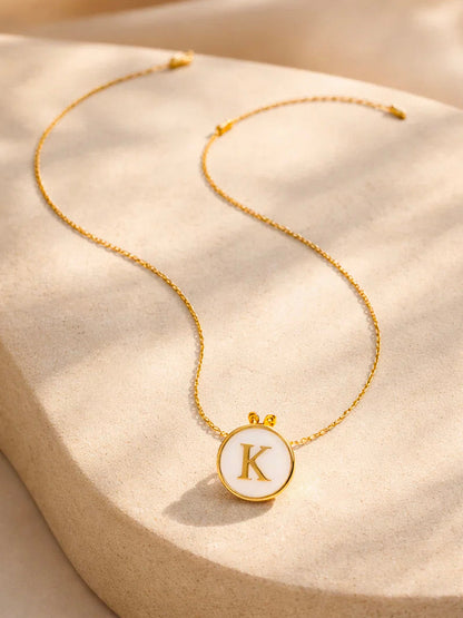 Demi Fine 18K Gold Plated Stainless steel Minimal K Pendant Necklace