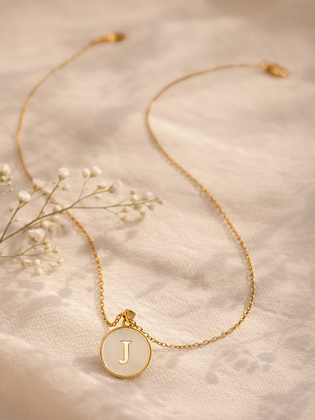 Demi Fine 18K Gold Plated Stainless steel Minimal J Pendant Necklace