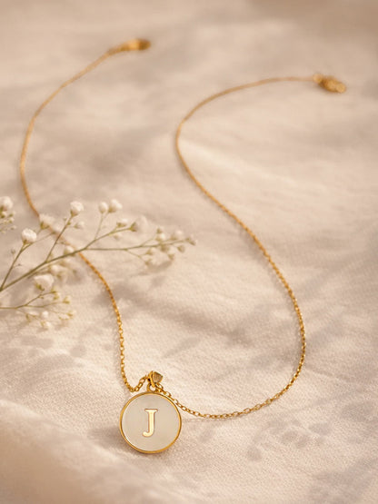 Demi Fine 18K Gold Plated Stainless steel Minimal J Pendant Necklace