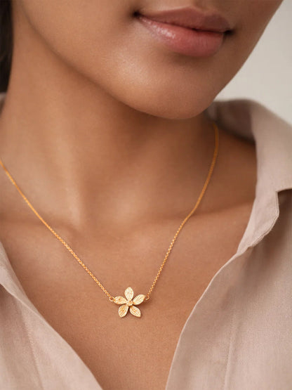 Demi Fine 18K Gold Plated Stainless steel Floral Pendant Chain Necklace