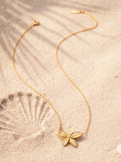 Demi Fine 18K Gold Plated Stainless steel Floral Pendant Chain Necklace