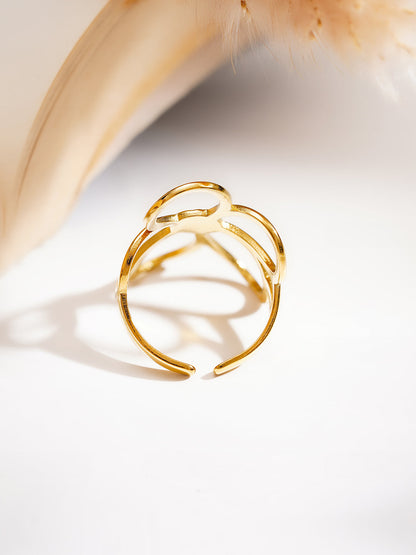 Demi Fine 18K Gold Plated Stainless steel Blooming Daisy Statement Ring