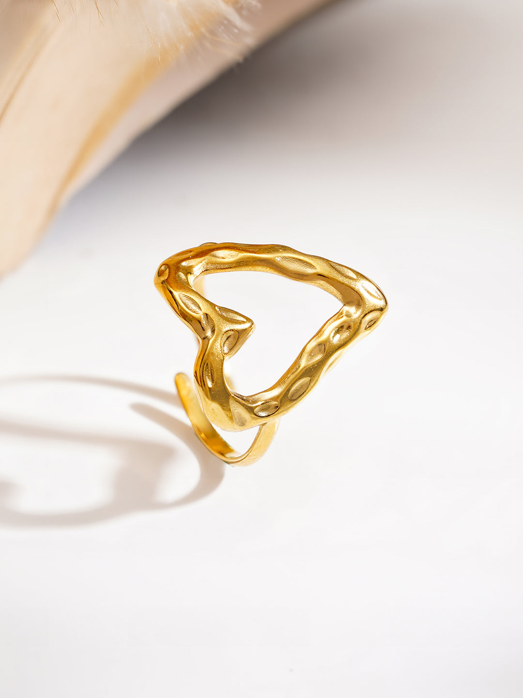 Demi Fine 18K Gold Plated Stainless steel Minimal Heart Outline Ring
