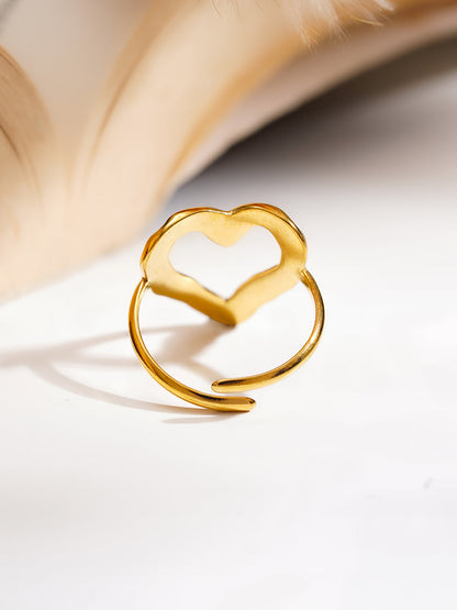 Demi Fine 18K Gold Plated Stainless steel Minimal Heart Outline Ring