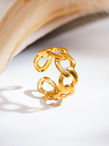 Demi Fine 18K Gold Plated Stainless steel Chunky Link Statement Ring